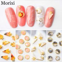 5PCS Nail art alloy rhinestone round Triangle shape Opal stones pink gold white crystal drill 3D nail art glass diamond MZ107