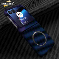 KISSCASE หรูหราบางเฉียบคาร์บอนไฟเบอร์เคสโทรศัพท์ลวดลายสำหรับ Motorola Razr 40เคสเป็นมิตรกับผิวเคลือบด้านชาร์จไร้สายแม่เหล็กกันกระแทก Motorola Razr ครอบสำหรับ Motorola 40อัลตร้า