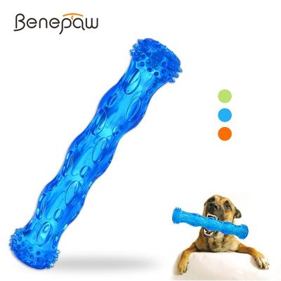 Benepaw Bite Resistant Rubber Dog Bones Teeth Cleaning Nontoxic Floatable Squeaky Pet Toys For Small Medium Big Dog Chew Toys