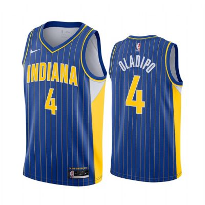 Ready Stock Most Popular Mens No.4 Victor Oladipo Indiana Pacers 2020/21 Swingman Jersey - Blue