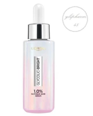 LOREAL paris glycolic-bright instant glowing serum ลอรีอัล ปารีส ไกลโคลิค-ไบรท์ อินสแตนท์ โกลว์อิ้ง เซรั่ม 15 / 30  มล. (เซรั่มลดจุด ผิวโกลว์) (หมดอายุปี01/2025)