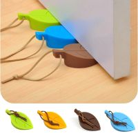 【DT】hot！ Leaves Silicone Rubber Door Stop Stoppers Block Children Anti-Folder Hand Hotel Security Card Hanging