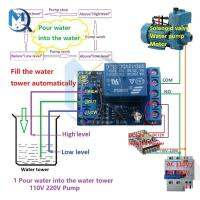 2 in 1 ปั๊มเทน้ําควบคุมอัตโนมัติ DC 12V เซ็นเซอร์ระดับของเหลวสวิตช์โมดูลรีเลย์สําหรับมอเตอร์ตู้ปลา Waterhouse Irriga