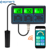 [electronicshop]Tuya W-IFi 7in1ทดสอบคุณภาพน้ำหลายพารามิเตอร์วิเคราะห์น้ำจอแสดงผลดิจิตอล Ph/orp/ec/ppm/cf/ ความชื้น/อุณหภูมิมิเตอร์ตรวจสอบสำหรับน้ำดื่มพิพิธภัณฑ์สัตว์น้ำเพาะเลี้ยงสัตว์น้ำสระว่ายน้ำ