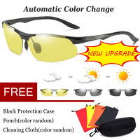 ใหม่อัพเกรด photochromic อลูมิเนียมแว่นกันแดด P olarized เปลี่ยนสีเปลี่ยนสีเป็นสีเทาเลนส์ Night Vision แว่นตาป้องกันแสงสะท้อน HD ขับรถแว่นตา