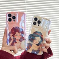 เคสโทรศัพท์นิ่มลายการ์ตูนน่ารักนางเงือกสีขาวหิมะเคสโทรศัพท์สีฟ้าแอเรียลสำหรับ iPhone 14 Pro Max 14Pro 14 Plus เคสกันกระแทกสำหรับ iPhone 13 Pro Max 13เคสโทรศัพท์สำหรับ Apple 12 11เคสห่อหุ้ม