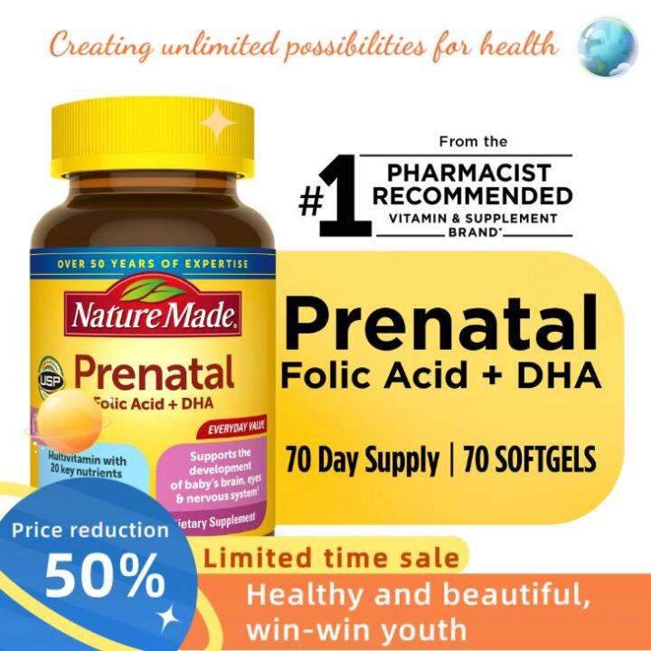 Health Food ♟ From USA Nature Made Prenatal With Folic Acid + DHA ...