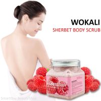 WOKALI Raspberry Sherbet Body Scrub สครับดีท็อกซ์ผิวกายเรียบเนียนกระจ่างใสสูตรสารสกัดราสเบอรี่เข้มข้น