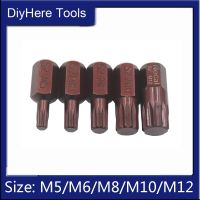 5pcs M5-M12 30mm Star Screwdriver Bit 10mm Hex Shank for Impact Screwdriver M5/M6/M8/M10/M12 Spline Screwdriver Head