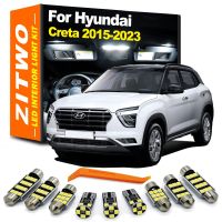 ZITWO ชุดหลอดไฟเสริมไฟอ่านหนังสือภายใน LED 11ชิ้นสำหรับ Hyundai Creta 2015 2016 2017 2018 2019 2020 2021 2022อุปกรณ์เสริม2023