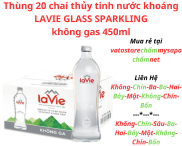 Thùng 20 chai thủy tinh LAVIE GLASS không gas 450ml Combo 6 chai nước