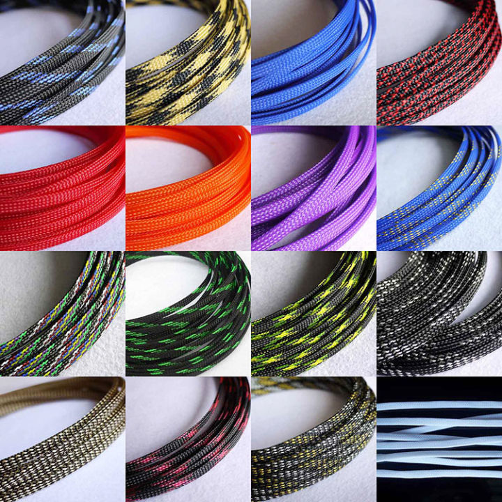 3M 6mm PET Expandable Braided Cable Sleeve Wire Protecting Nylon ...