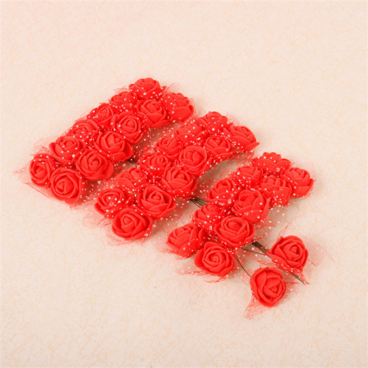 งานแต่งงานช่อดอกไม้โฟมดอกกุหลาบเทียมขนาดเล็ก144ชิ้น2ซม-144ชิ้นดอกไม้ประดับตกแต่งสมุดภาพพวงหรีดดอกไม้ปลอมของขวัญงานฝีมือแบบทำมือ