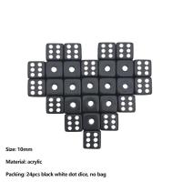 3ชนิด D6ชุดลูกเต๋าอะคริลิคสีแดงหยกดำลูกเต๋าดีไซน์ขอบรอบอุปกรณ์เสริมเกมกระดานขำขันสำหรับบาร์ปาร์ตี้24ชิ้น