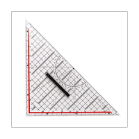 30CM Multi-Function Drawing Design Ruler Plastic Drawing Design Ruler with Handle Protractor Measurement Ruler