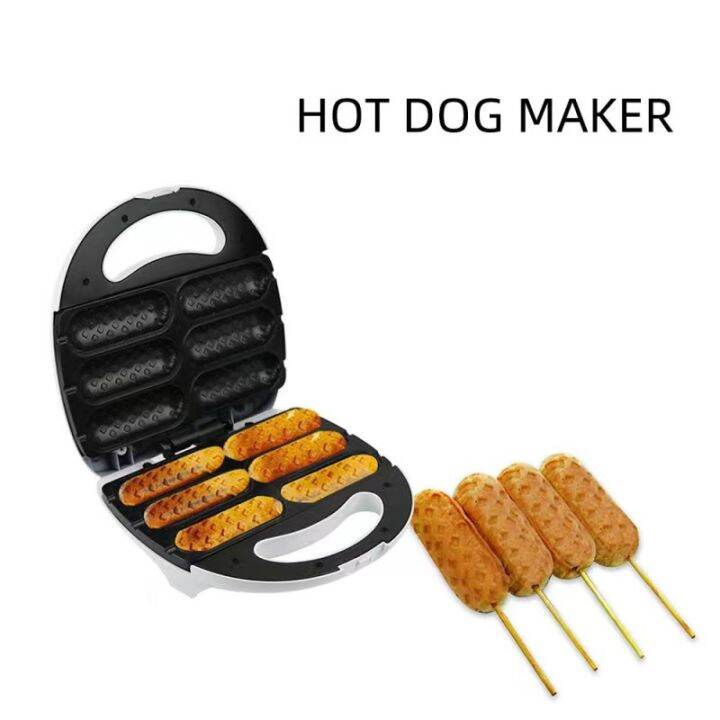 Electric hot dog waffle maker pan Easy to clean Nonstick surface Ham and sausage home baking