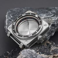 นาฬิกาผู้ชายกล่องเคสเหล็กสแตนเลสนาฬิกาหน้าปัดทรงสี่เหลี่ยมใหม่ NH35 Seiko NH36การเคลื่อนไหวของนักดำน้ำชิ้นส่วนซ่อมกรอบนาฬิกา