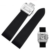 25มิลลิเมตรซิลิโคนนาฬิกาวงสำหรับ Cartier W2020007 W2020008กันน้ำสร้อยข้อมือสายยางสายนาฬิกาข้อมือ