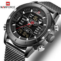 2021NAVIFORCE Top Brand Luxury Watch Men Fashion Sports Quartz Watch Men Full Steel Waterproof LED Digital Watches Relogio Masculino