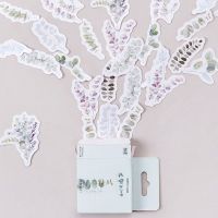 46pcs/box Eucalyptus Leaves Stationery Stickers Sealing Label Travel Sticker DIY Scrapbooking Diary Planner Albums Decoration Stickers Labels