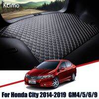 Alas Bagasi Mobil หนังสำหรับ Honda City 2014-2019ไลเนอร์กระบะ Trunk แผ่นรองกระโปรงหลังรถ Ballade GM4 5 6 9ถาดกันลื่นด้านหลังแผ่นซับฮอนด้าเกรซ