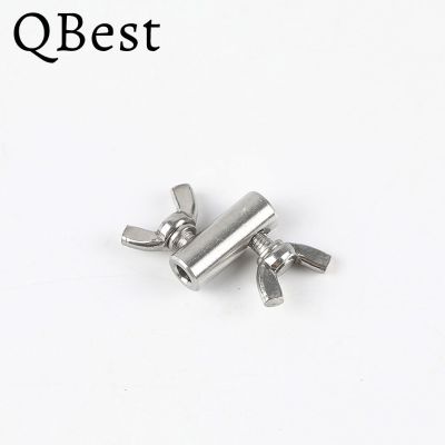 2pcs Handscrew Butterfly Wing Clamp For Wire Rope 304 Stainless Steel Clip Bolts Buckle Grub Screw Bolts Double Screws