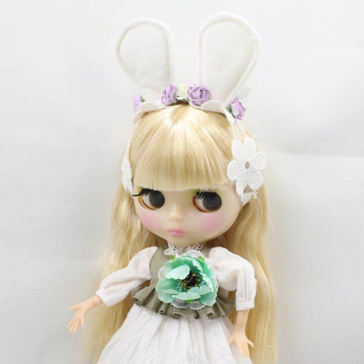 blythe-doll-clothes-ชุดเสื้อผ้าตุ๊กตาบลายธ์-white-dress-fit-for-licca-icy