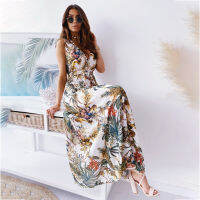 ULIYOU 2022 New Style Printed Ankle Beach Party Women Dress Summer Lace Sexy Deep V-neck Robe Club Wear Ladies Dress