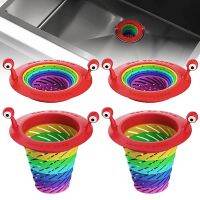 Creative Rainbow Floor Drains Foldable Kitchen Filter Mesh Sink Strainer Universal Anti-Clog Funnel Strainers for Bathroom