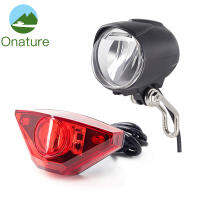 Onature Ebike Light Set Include Ebike Headlight Electric Bike Tail Lamp DC 6V 12V 24V 36V 48V 52V LED Electric Bike Light