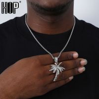 《 DTOU Fashion 》 Hip Hop Bling Iced Out Micro Paved CZ Palm Tree จี้ Amp;