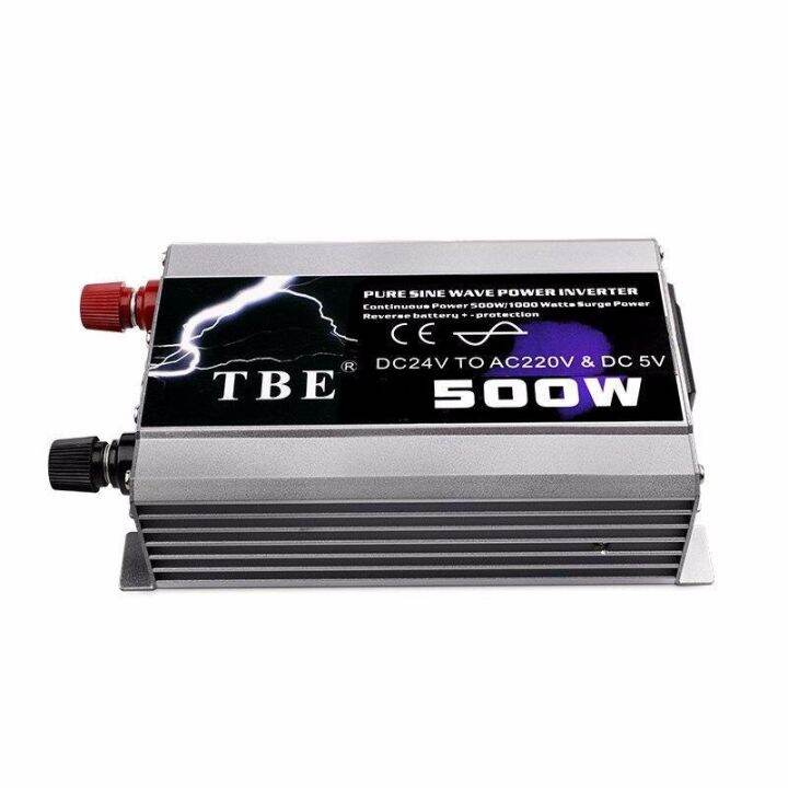 ราคาโรงงาน-tbe-inverter-pure-sine-wave-power-inverter-500w-dc-24v-เครื่องแปลงไฟรถยนต์-24v-เป้นไฟบ้าน-220v-อินเวอร์เตอร์ชนิดคลื่นไฟนิ่ง