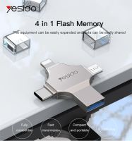 Yesido OTG  4 In 1Usb Flash Drive For Iphone Adapter USB3.0 32GB Drive 64GB USB Stick 128GB 256GB Flash Memory Stick For Android