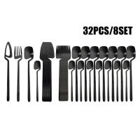 Black Matte Cutlery Set 304 Stainless Steel Dinnerware Set Knife Fork Spoon Dinner Set Bar Party Flatware Kitchen Tableware Set