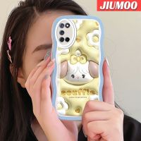 JIUMOO เคสสำหรับ OPPO A52 A92 A72 4G เคสลายการ์ตูน3D แกะลายคลื่นต้นฉบับเคสโปร่งใสกันกระแทกซิลิโคนนิ่มป้องกันเลนส์กล้องเคสโทรศัพท์แบบใส