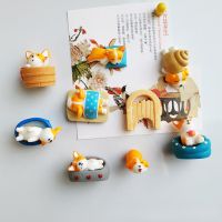 ஐ﹉▥ Meng Dog Team Mediterranean Fridge Magnet Creative Fridge Magnet Scene Resin Crafts Magnet