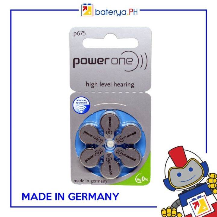 PowerOne 675 Zinc Air Hearing Aid Battery (1 Pack) 1.45V B6754 B900PA
