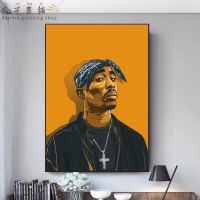 นักร้องฮิปฮอปย้อนยุค Tupac โปสเตอร์ผ้าใบพิมพ์ลายจิตรกรรมแร็พนักร้อง2PAC กระดาษคราฟท์715-Q3ศิลปะตกแต่งผนังบ้านสวยงามบาร์กาแฟ