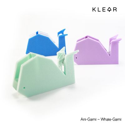 Klearobject ani-gami whale-gami tape dispenser แท่นใส่สก๊อตเทป แกน 1 นิ้ว แท่นตัดเทปใส แท่นตัดสก๊อตเทป วางทับกระดาษ แท่นใส่เทปใส เทปใส แท่นเทปเล็ก แท่นเทป