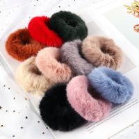【cw】 Artificial Fur Scrunchies Faux Hair Band Rope Holder Wristband Tie Ponytail 【hot】 !