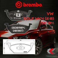 ผ้าเบรคหน้า BREMBO VW Golf MK4 (2.0) ปี 98-04 (P85041C/X)