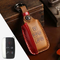 HushdgGenuine หนังรถ Remote Key Case Cover Holder Shell สำหรับ Range Rover Sport Evoque Discovery Freelander สำหรับ Jaguar XF XE XJ XJLkouh