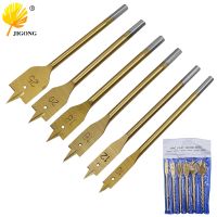 ✣¤┅ 6pcs/Set Titanium Coating Hex Shank Spade Bits Flat Boring Bit Wood Drill Bit Power Tools Hole Saw 10/12/16/18/20/25mm