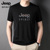 JEEP SPIRIT เสื้อยืดผู้ชายคอกลมแขนสั้นผ้าไหมน้ำแข็งเสื้อยืดขนาดใหญ่ระบายอากาศดูดซับเหงื่อหลวมกีฬาเสื้อยืด