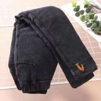 [COD] Childrens thick trousers girls three-layer fleece outer medium and large jeans to keep warm autumn winter tide
