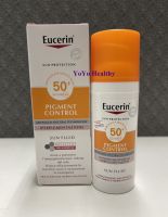 ยูเซอรีนครีมกันแดดเนื้อซีรั่ม สำหรับผิวหมองคล้ำ มีจุดด่างดำ Eucerin Sun Fluid Pigment Control SPF50+++ แพคเกจยุโรป Exp.10/2025