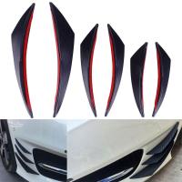 【CW】6PCS Black Carbon Fiber Styling Car Accessories Auto Front Bumper Lip Rubber Fin Splitter Spoiler Canard Valence Body Sticker