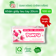 Combo 10 gói Khăn giấy rút lau tay PONYO - khăn giấy khô xốp, dai