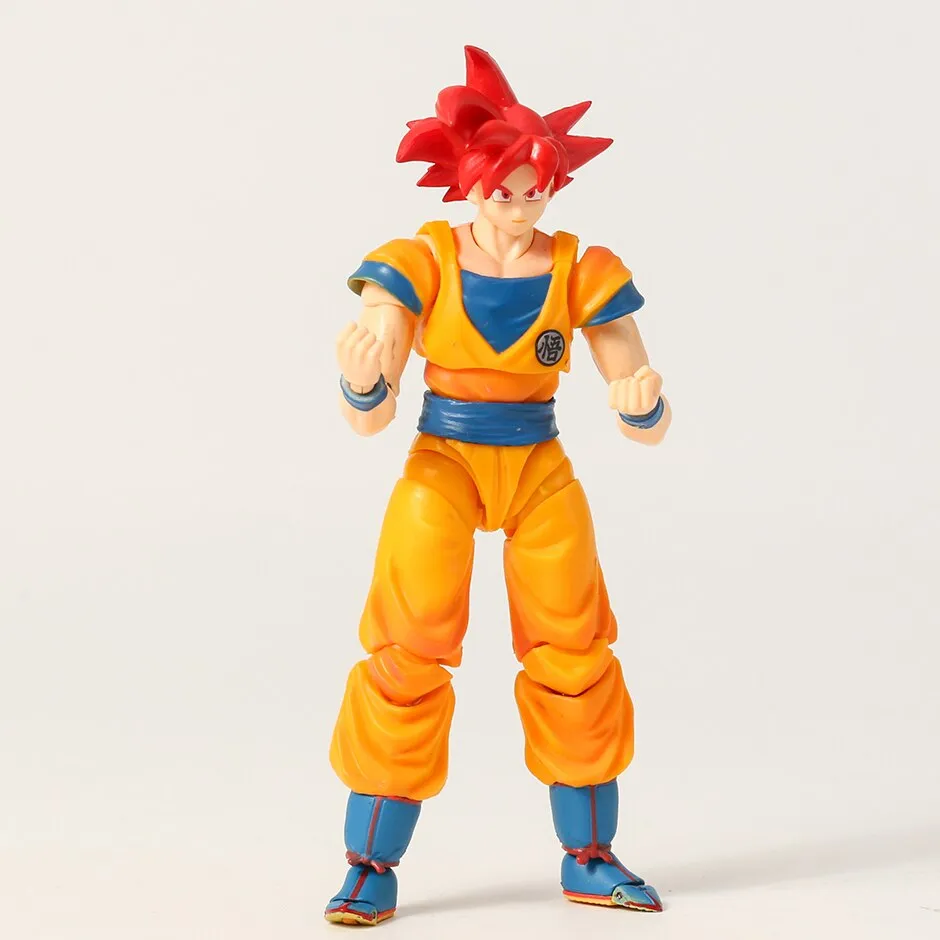 Action Figure Boneco Articulado Goku God Red Deus Cabelo Dragon