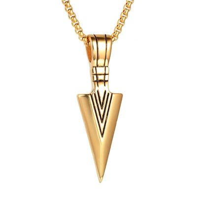 JDY6H Exquisite Fashion Stainless Steel Spearhead Necklace Personality Tribal Warrior Arrow Necklace Jewelry Accessories Birthday G